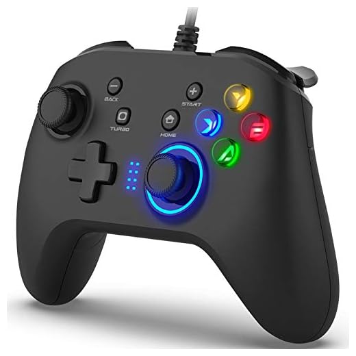 Wired Gaming Controller, Joystick Gamepad with Dual-Vibration PC Game Controller Compatible with PS3, Switch, Windows 10/8/7 PC, Laptop, TV Box, Android Mobile Phones, 6.5 ft USB Cable