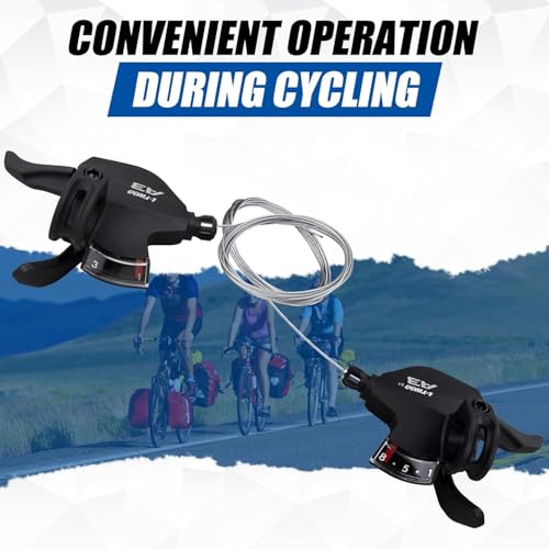 MEGHNA Fahrrad Schalthebel Set für Kurbel- und Schaltwerk, 3x6 /3x7 /3x8 Gang, MTB Schaltgriffe Index Schaltung für Mountainbike, Trekkingrad, Citybike (3x8)