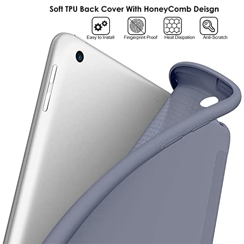 Image of DuraSafe Cases for iPad Mini 7.9 Inch (3rd, 2nd, 1st Gen) A1599 A1489 A1432 MH3F2HN /A - Protective Durable Shock Proof Magnetic Dual Angle Stand Cover - Gray /Purple
