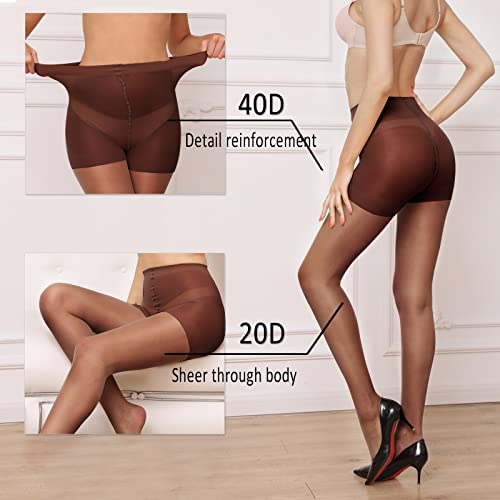 YAGAXI 20D Sheer Tights for Women - 3 Pairs Women's Control Top Pantyhose4