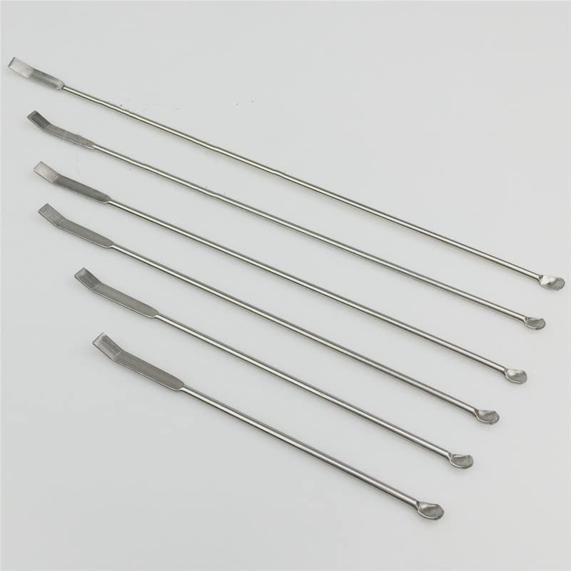 Impulsor de pala para máquina, Raspador de cuchara con varilla agitadora superior laboratorio acero inoxidable, paquete 10, 12,5-25cm(45cm)