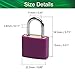 Yinpecly Padlock Body ABS Shell,22.5mm Zinc Alloy Locks Keyed Alike Lock Out Tag Out Shackle Safety Padlock for Home,Suitcases,Toolbox Purple 1PCS