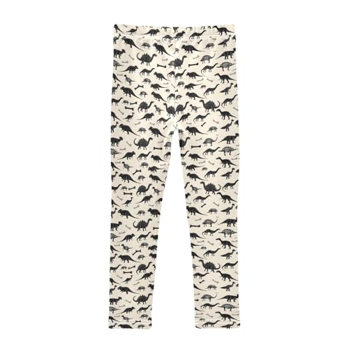 Dinosaur Pattern Girls Leggings Kids Yoga Pants Athletic Tights Pants 4-10 Years2