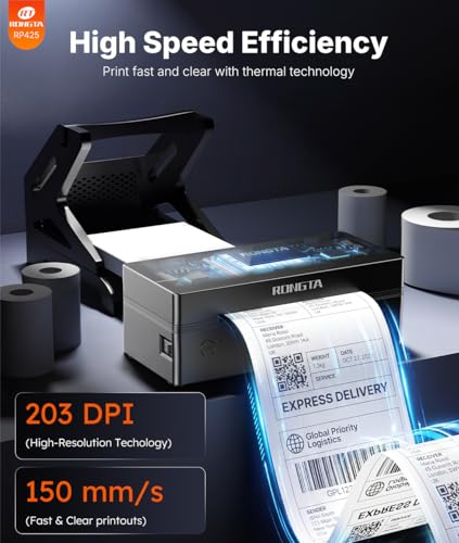 Rongta Bluetooth Shipping Label Printer, Wireless 4x6 Thermal Label Printer for Shipping Packages, Support Android, iPhone, Widely Used for Amazon, Shopify, Etsy, UPS, Black image 3