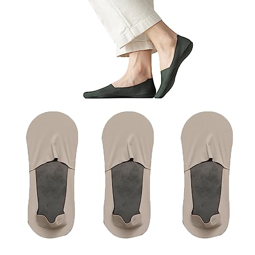 Casual Men Socks Invisible Thin Low Cut Sock Breathable No Show Silicone Non-slip Sock Cotton Bottom 3 Pairs