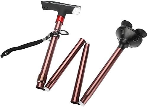 Bastones para Caminar para Personas Mayores, bastón Plegable, aleación de Aluminio, guía Plegable para bastón para Personas Mayores, muleta con luz LED, Alarma, bastón Plegable con Andador con luz