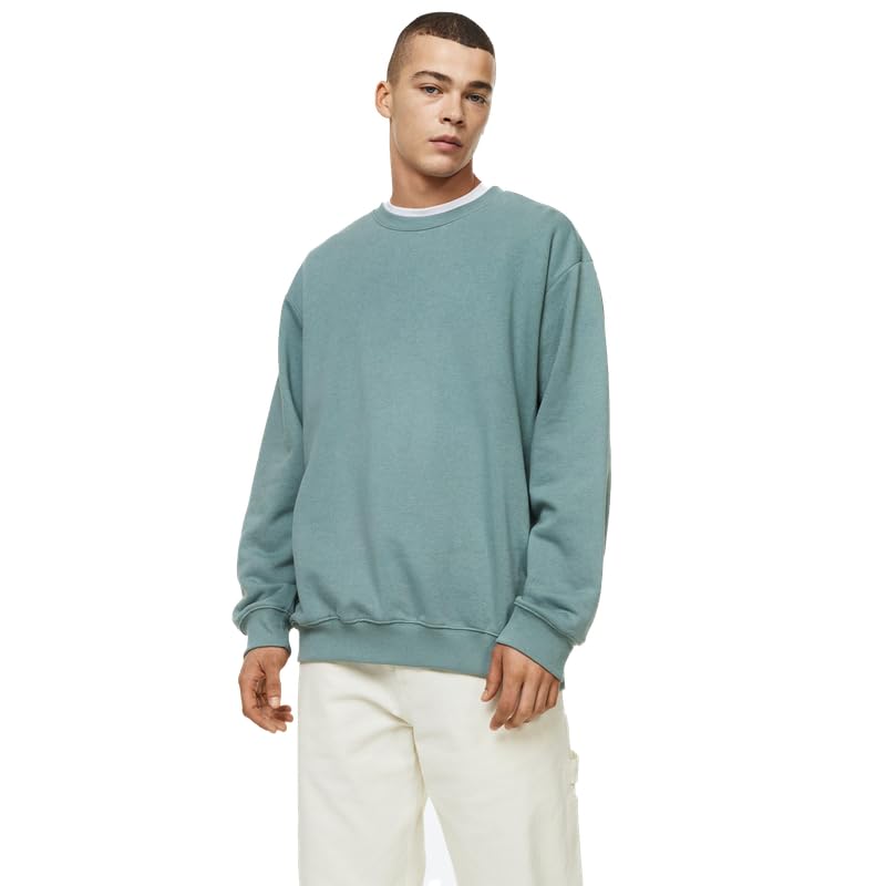 Koverify Cotton Blend Round Neck Solid Sweatshirt for Men