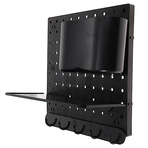 Cabilock 1Set Pegboard Storage Shelf Kit for Living Room Kitchen and Bedroom Includes Pegboard Storage Bin Shelf Hooks and Mounting Plates Wall Mounted