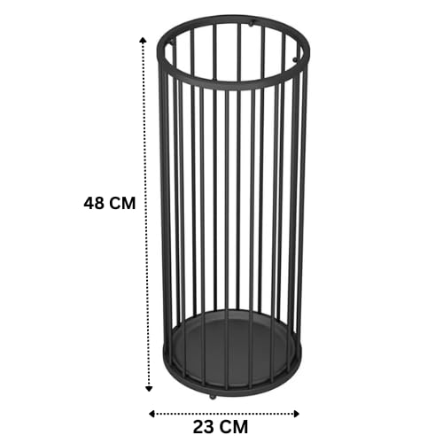 Image of Decorlay Wrought Iron Umbrella Stand Rack, Free Standing Umbrella Holder For Canes,Walking Sticks Rustproof And Easy To Clean, Home,Office (Black)