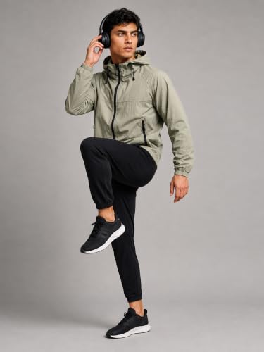 Image of CHKOKKO Windcheater Jacket For Men With Hood UPF 50+ UV Sun Protection | Lightweight Breathable Water-Repellent Windbreaker | Nylon Fabric Outdoor Running Biker Dailywear Jacket