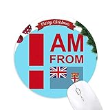 Classification: Mouse pad Ich bin von Fidschi Rundgummi Maus Pad Weihnachtsbaum Mat