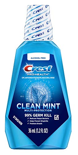 Crest Pro-Health Mouthwash, Alcohol Free, Multi-Protection Clean Mint 1.2 oz (Pack of 12)