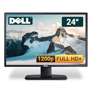 Dell UltraSharp U2412MB 24 Zoll Business Computer Monitor, Desktop Gaming Monitor, Full HD+ (VGA – DisplayPort – DVI – USB-HUB – VESA), PC Bildschirm, schwarz (Generalüberholt)