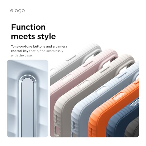 Image of elago Magnetic Ridge for iPhone 17 Pro Case, Premium Magnetic Silicone Case, Compatible with MagSafe, Liquid Silicone Material, Protective Cover, Shockproof, Slim Phone, 6.3 inch (Light Blue)