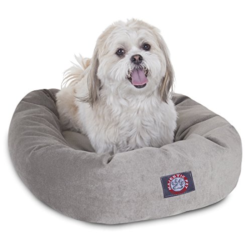 Image of Majestic Pet Villa 24 Inch Shredded Memory Foam Dog Bed for Small Sized Dog 24x19x7 Inch-Orthopedic Pet Bed - Washable Small Puppy Mat with Head Support-Vintage