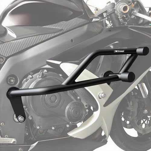 Xitomer Stunt Crash Cage Compatible with GSX-R 600 GSX-R 750 2006-2010 Engine Guard Steel Race Rails Crash Bar Motorcycle Highway Bar