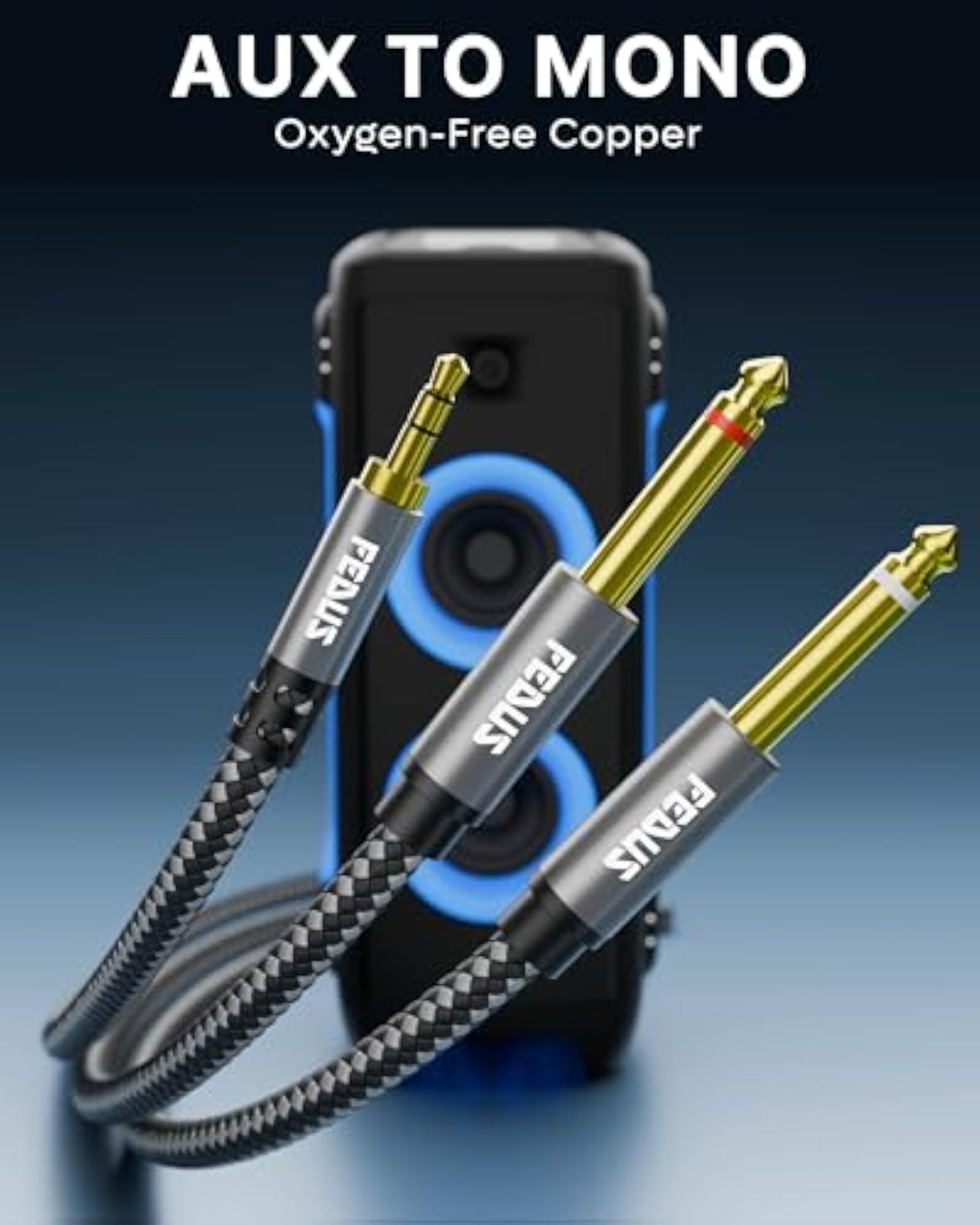 Plated Oxygen Copper 3.5mm Y-Cable Splitter Cord for Phones