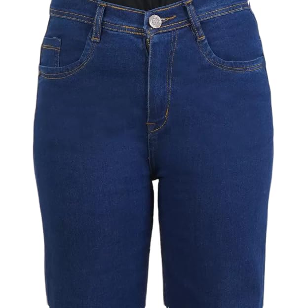 Image of LINARIA Women's Regular Fit Flared Jeans, Dark Blue, Baggy Style