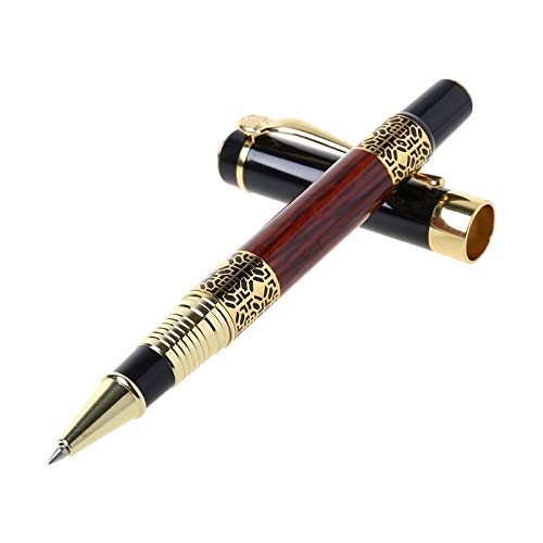Luxury Metal Ballpoint Pen Imitation Wood Emboss Pattern Rollerball Pen Business Signature Pen Office Stationery - 0 5mm