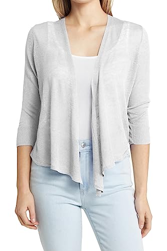 Image of Jumppmile Women's 3 /4 Sleeve Summer Cardigan Lightweight Soft Open Front Knit Cardigan