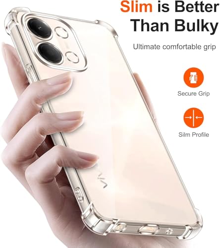 Image of Lustree Compatible with vivo Y21 5G Back Cover| Clear + TPU Case with 4 Corner Air Cushion Protection & Camera Protection | Slim& Stylus Cover for vivo Y21 5G