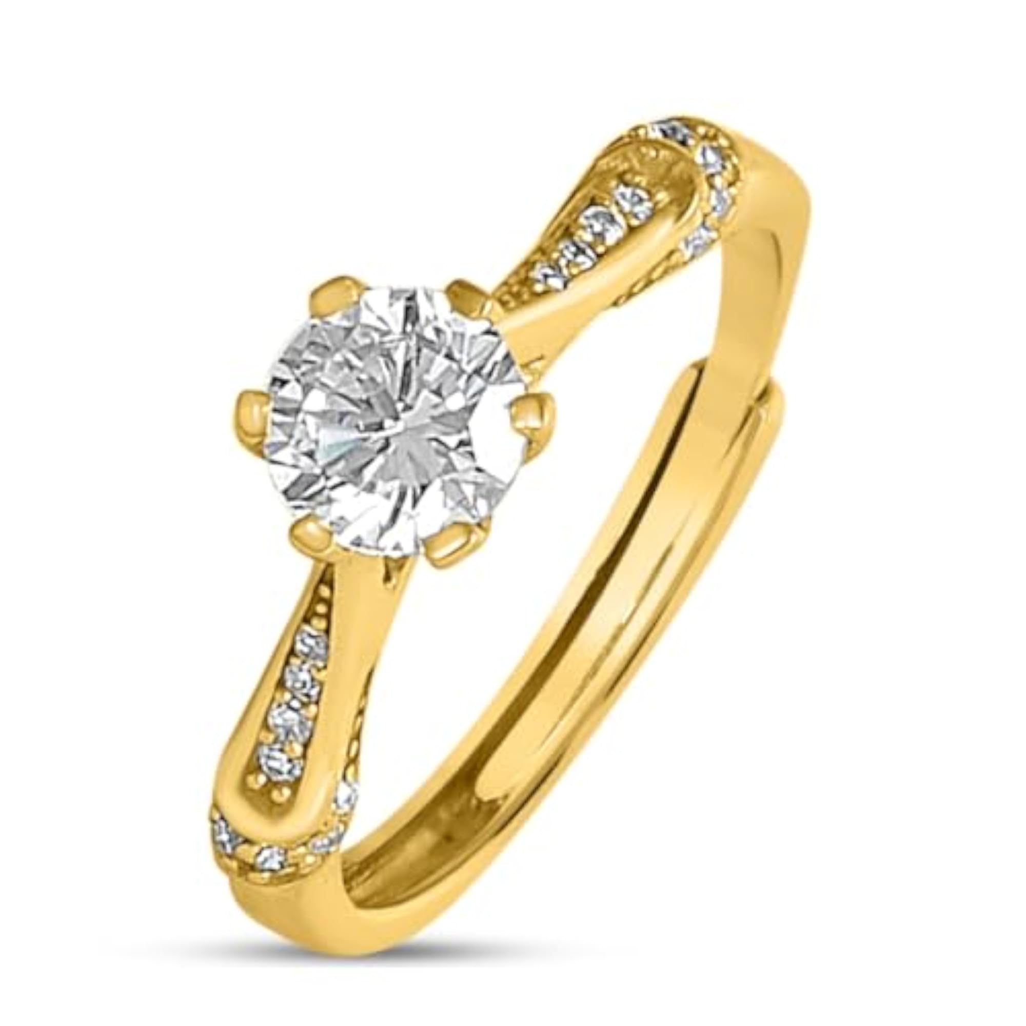 925 Sterling Silver Solitaire Gold Plated Lover's Couple Jewellery Set