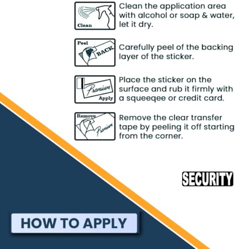 Image of Generic Warning Security Sticker 7.8 x 2.4 Inch., RC8987, Black White