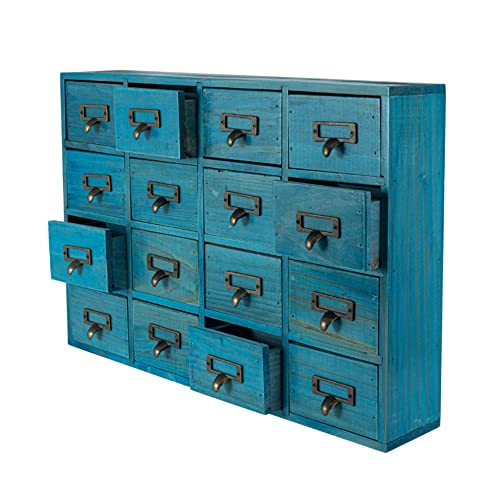 PACKGILO 16 Drawers Apothecary Cabinet Library Card Catalog Cabinet