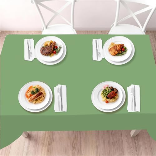 Image of Childom 3 Pack Sage Green Tablecloths,54 inchx108 inch Plastic Table Cloth Disposable for Rectangle Tables,Sage Green Table Cover for Dinner Outdoor Picnic Birthday Bridal Wedding Baby Shower Party Decoration