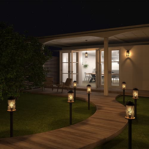 Inlight 17’’ High Farmhouse 1-Light Outdoor Post Mount Light With Clear Seeded Glass Shade And Meshed Metal, Matte Black And Barnwood Finish, Hardwired Lantern Head, Bulb Not Included, In-0645-1-Bk #TOP6