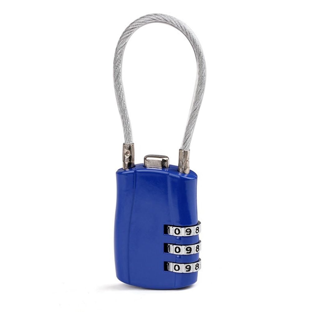 Littimoon 3 Digit Customs Code Lock Portable Contrast Color Anti-Theft Padlock Password Padlock B
