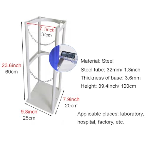 Genérico Soporte para bombonas de Gas/portabotellas de oxígeno. Soporte para bombonas de oxígeno, Estante Fijo Duradero con Clips de Seguridad, Cadena Protectora y Tornillos, solución de Montaje de a