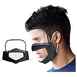 1 filtro unisex con ventana transparente visible para personas sordas y con dificultades auditivas para adultos, mujeres y hombres, negro