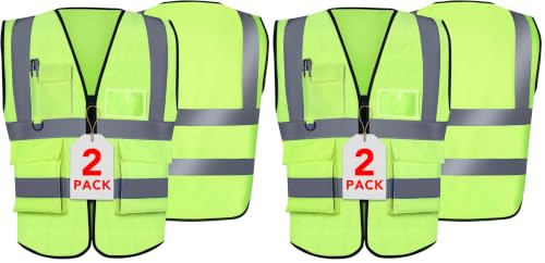 Image of XPCARE Reflective Safety Vests For Women Men, High Visibility Security Vest Pockets and Zipper Front Construction Work Vest