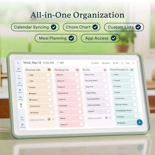 Image of Skylight Calendar 2 - 15-inch Full HD Touchscreen Digital Calendar, Featured on Wirecutter - Wall Planner & Interactive Chore Chart, Smart Family Organizer, 16GB Storage, Wi-Fi, Wall Mount Included - Classic, Sage