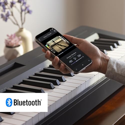 Image of Yamaha P-145BT Digital Piano - 88 Keys, Black, Built-in Bluetooth Audio Function, Compact & Lightweight Design, Realistic Touch & Sound for Practice & Performance