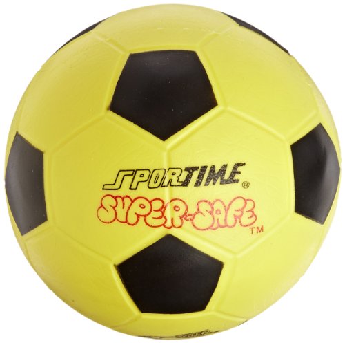 Sportime Super-Safe Soccer Ball, 8 Inches, Yellow and Black - 009554