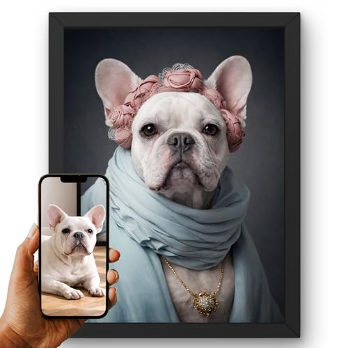 Portrait chien personnalisé Duchesse – Tableau animal en costume aristocrate – Déco murale noble – Poster Toile Plexiglas avec ou sans cadre – Idée cadeau...