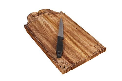 Tabla de cortar rectangular de madera de mango 41.9x22.9x2.4 cm miniatura 6