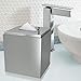 nu steel Boutique Cover Part of Our Kingston Accessory Set Stainless Steel Square Facial Tissue Box Holder for Bathroom Vanity Countertop,Bedroom Dresser, Medium, Brushed Steel