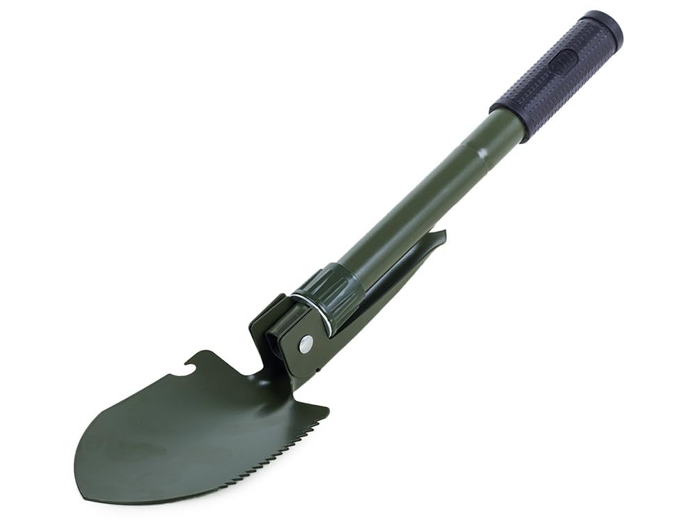 Pala Pieghevole Multifunzione Bikain BI2400 – Acciaio Smaltato, Pala, Zappa, Sega E Cavaclavi – Custodia Nylon Inclusa, Ideale Per Campeggio E Auto