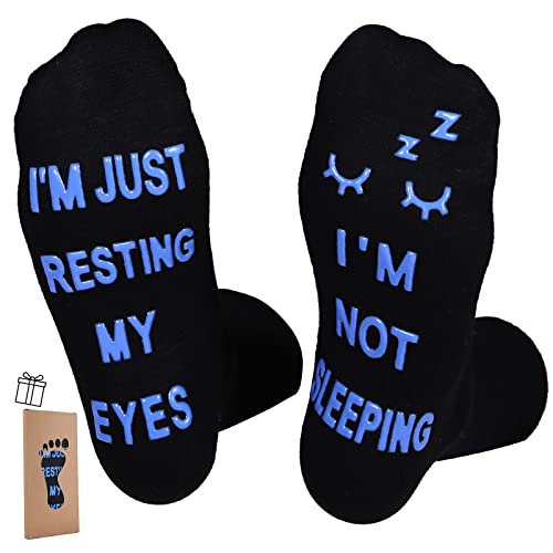 ZXGXLAW Birthday Gifts for Dad,Men Husband Grandpa Women idea Fathers Day Christmas Im Not Sleeping Funny Socks