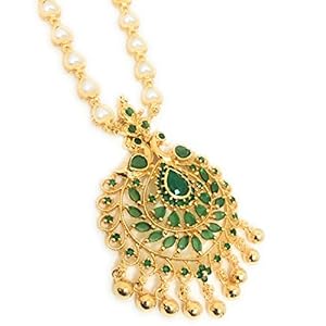 Sasitrends One Gram Micro Gold Plated Peacock Pendant Pearl Chain Necklace for Women and Girls 5 416lAPR4ZIL. SL500 . SS300