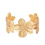 MisFun Bracelets Femmes Bracelets à Manchette Bracelet Ouvert En Bracelet Fleurs Personna...