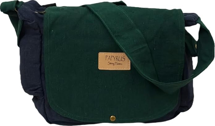 Image of ROUGH CANVAS COTTON MESSENGER BAG /BRASS ZIPPER CLOSURE /HANDMADE /ANTIQUE /VINTAGE /ECO LOVELY /UNISEX /SUSTAINABLE /HIGHLY DURABLE /WASHABLE /NATURAL