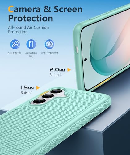 Image of FNTCASE for Samsung Galaxy S26 Plus Case: Military Grade Drop Protection, 14ft Drop Tested, Screen Protector Included, Anti-Slip Anti-Fingerprint Dual Layer Shockproof Phone Case Cover (Mint Green)