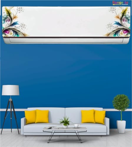 Image of 'Beautiful floral design with multi and orange'' AC Sticker (96 cm x30 cmx 24 cm)