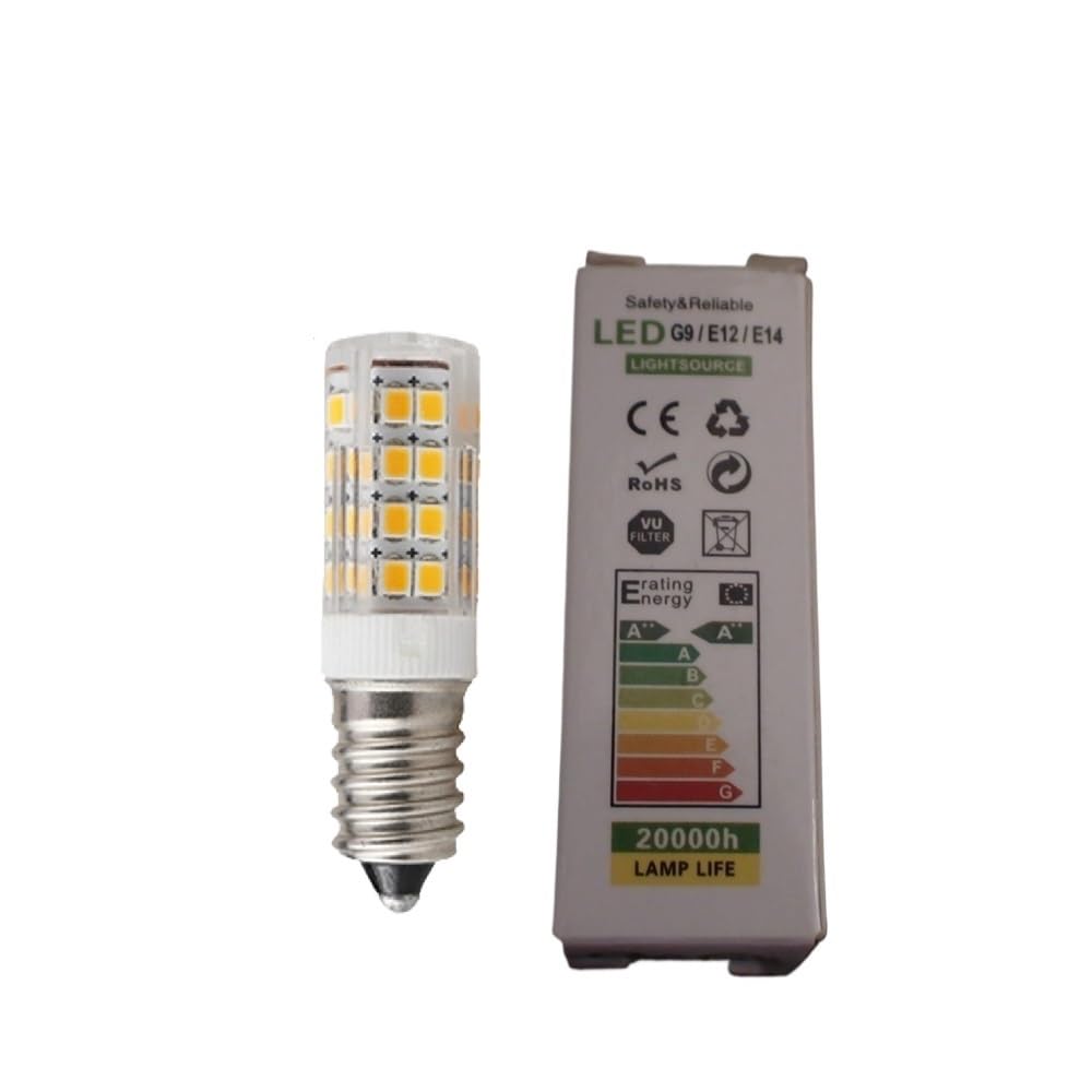 HHF Illuminazione domestica, Confezione da 30, Lampadina LED a Mais AC220V G4/G9/E14 Mini Lampada in Ceramica SMD2835 33/51/75 Lampada LED in Cristallo(Warm White,G4 51LED)