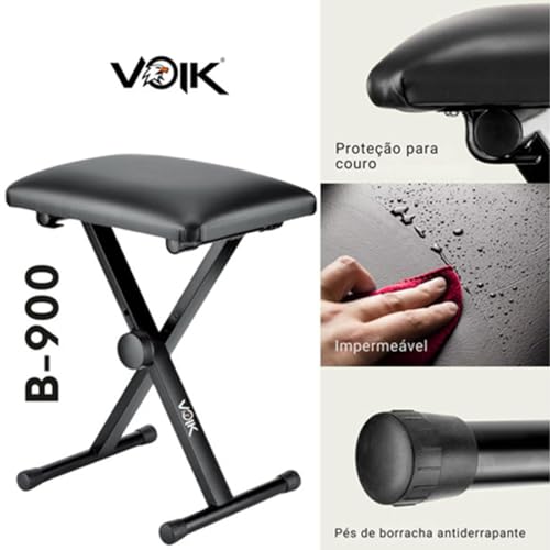 Banco Para Teclado Dobrável Com Ajuste De Altura Voik B-900