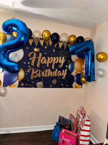 Image of 2 Balloon Numbers Birthday Decorations, 40In Navy Blue Balloons for Party | Eye-catching Appearance, Perfect Decorative Centerpieces, Convenient Self-sealing Structure, Widely for Various Occasions